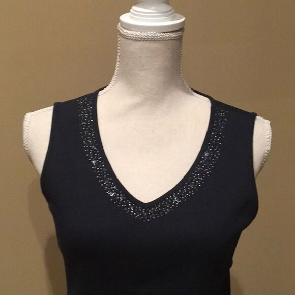 Ann Taylor Navy Embellished Tank - Picture 2 of 6